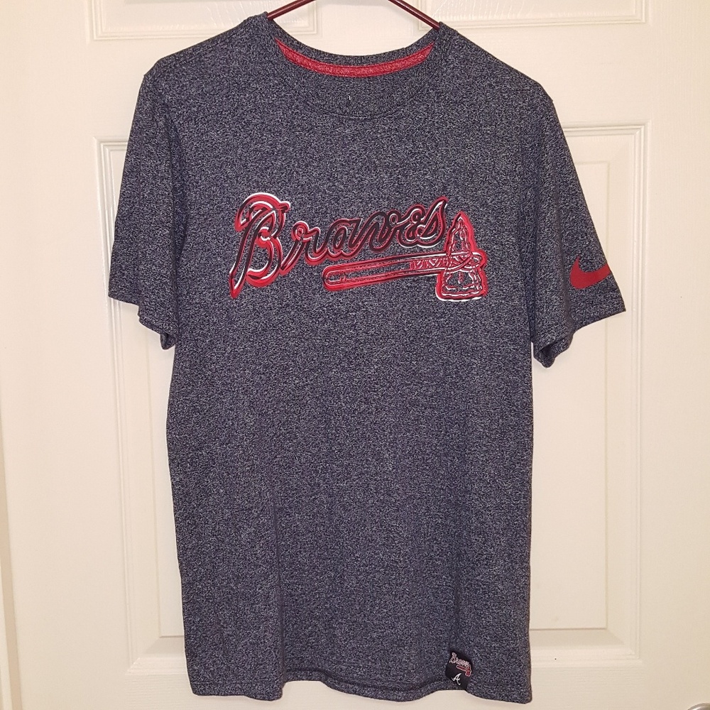 Nike | Braves Baseball Burnout Charcoal Tee Size M